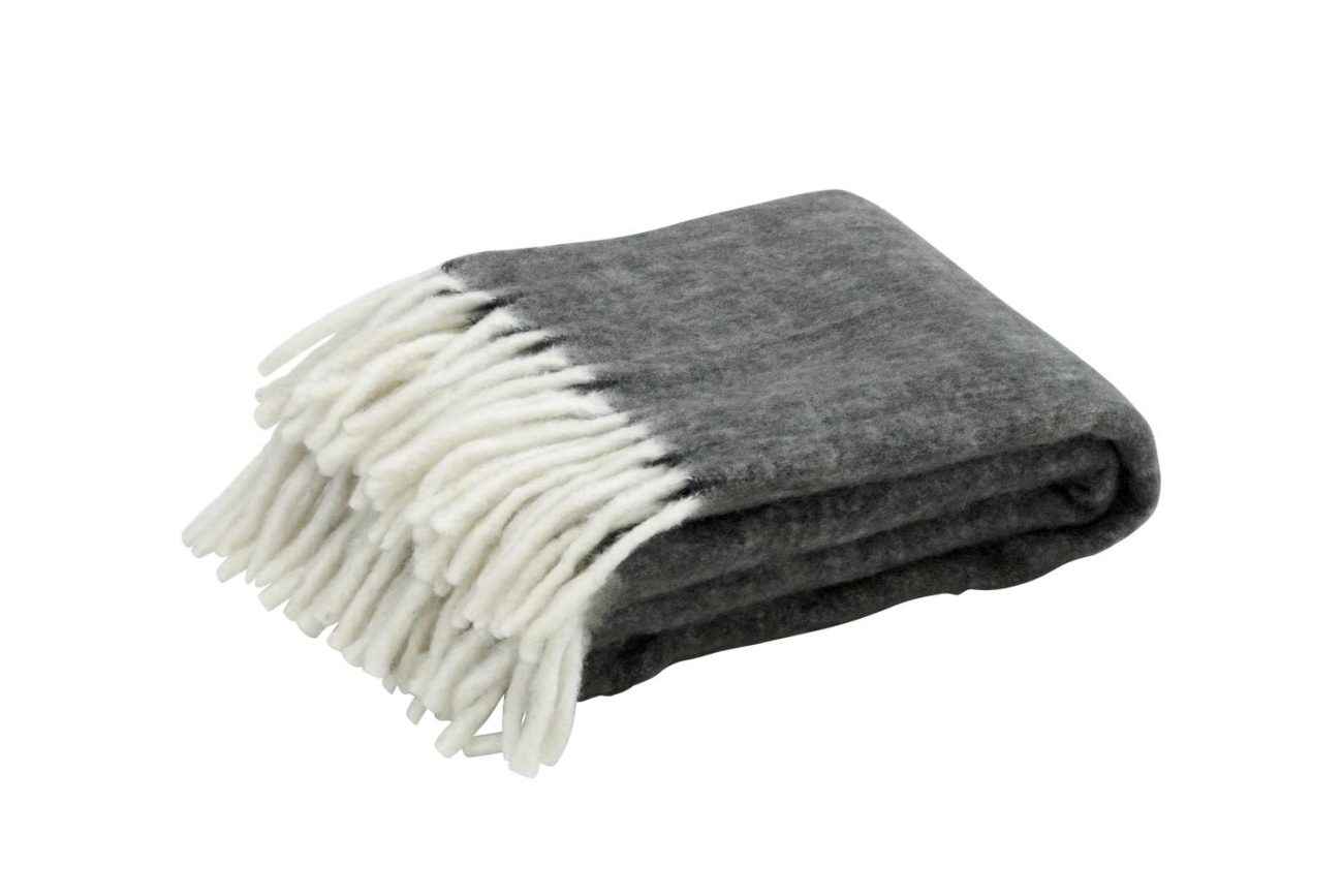 Decke Handzame aus Wolle, Grau Decke Handzame aus Wolle, Grau