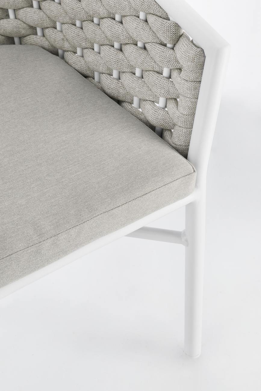 Gartenstuhl Margalida aus Aluminium, Hellgrau / Weiß