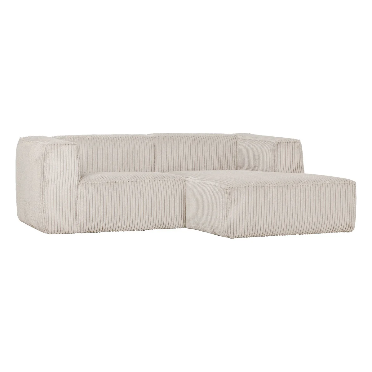 Ecksofa Chaiselongue Bean - Cordbezug Natur, Rechts