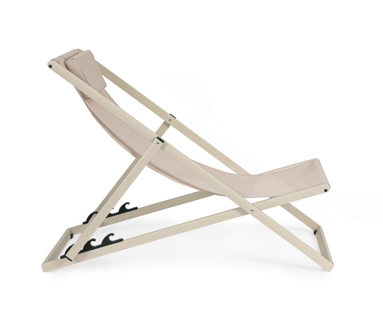 Liegestuhl Taylor Deckchair aus Aluminium und Textilene, Whisper