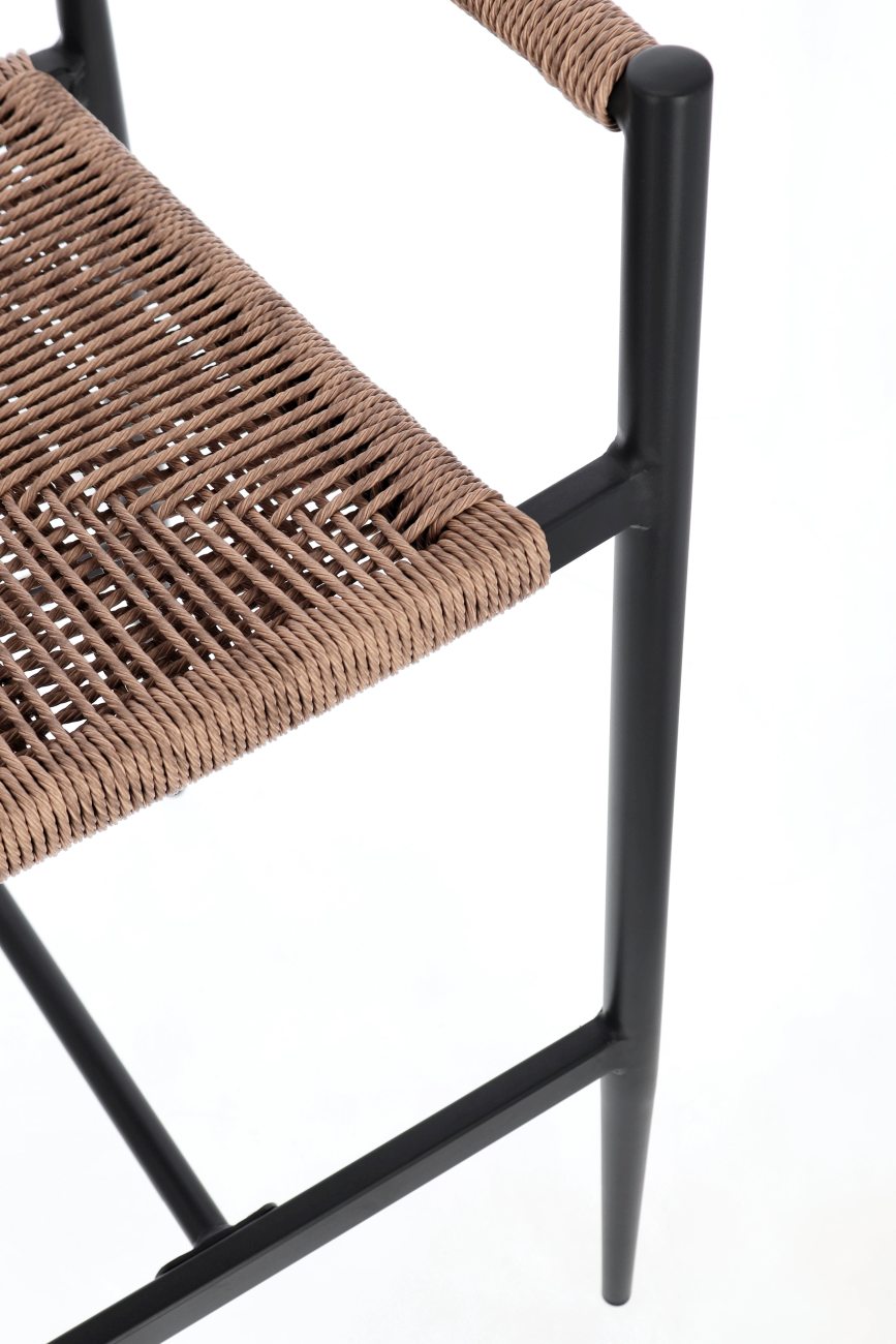 Gartenbarhocker Jandia aus Aluminium, Anthrazit / Natur