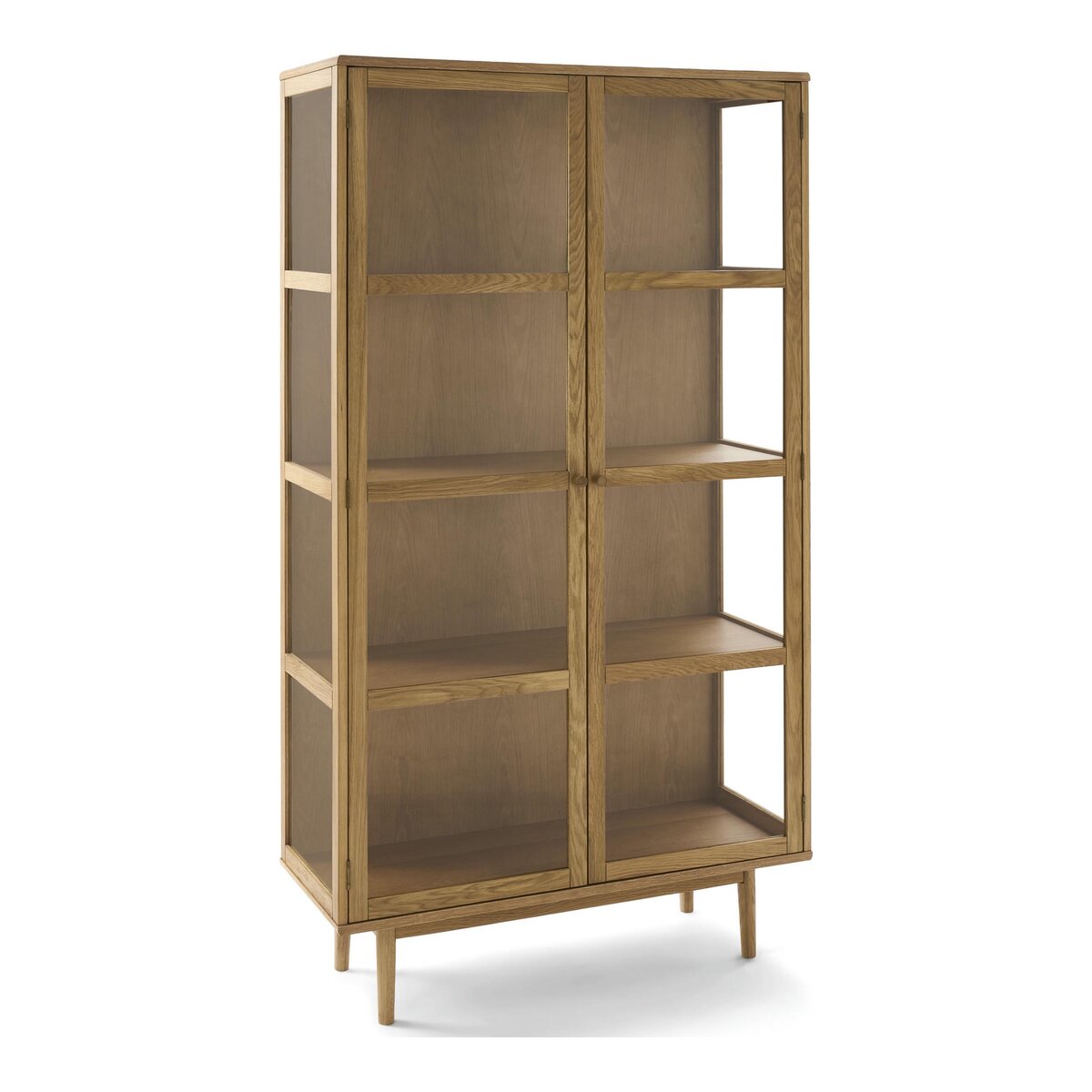 Vitrine Gobens Eiche Natur 180 cm - Glasvitrine mit Holzböden, FSC-zertifiziert