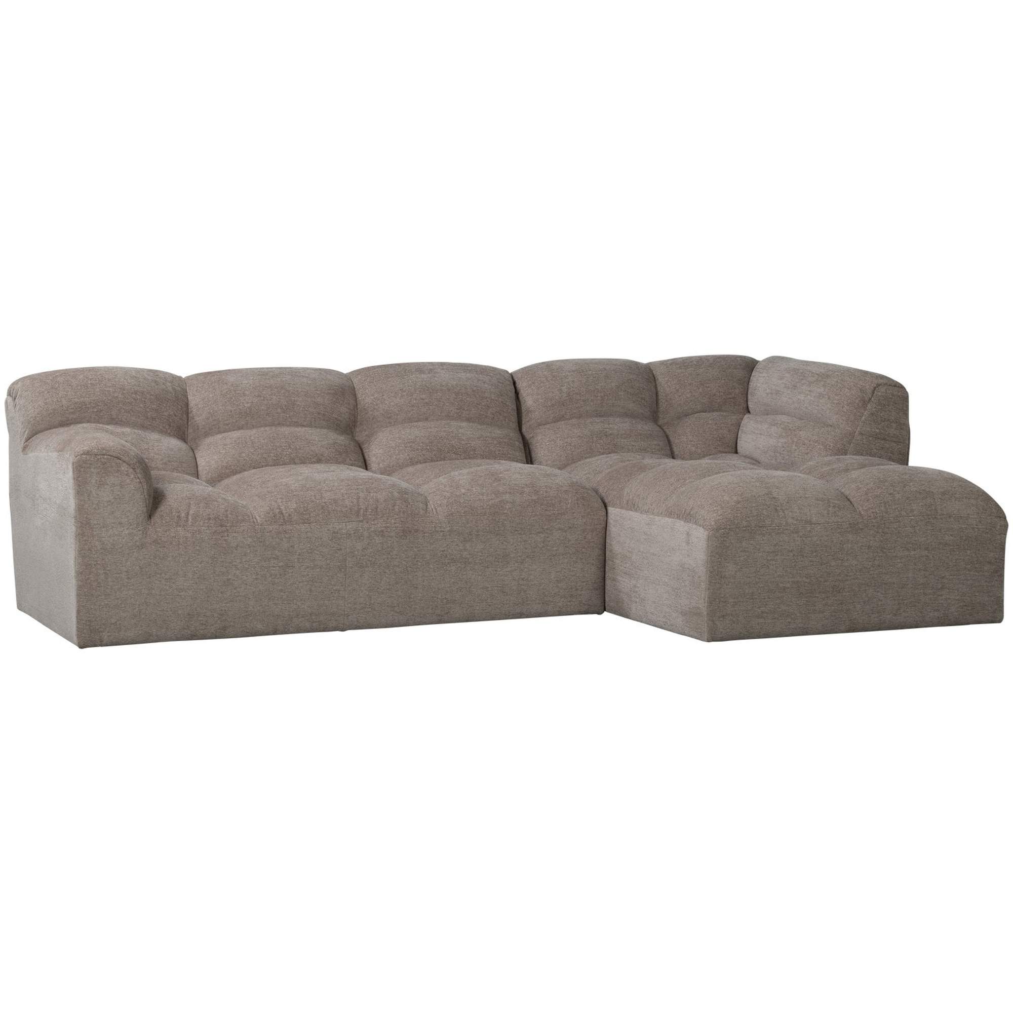 Ecksofa Tibas Rechts - Webstoff, Sand