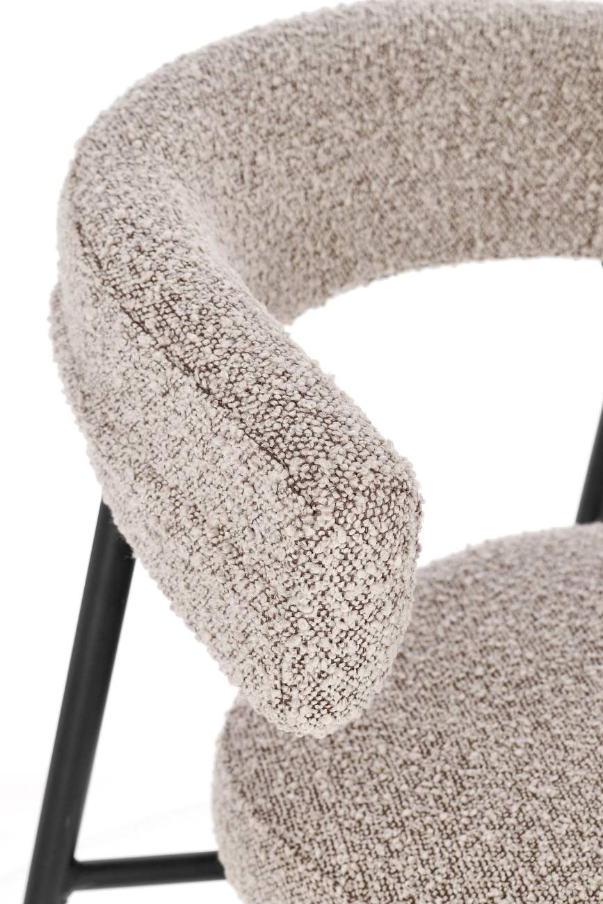 Esszimmerstuhl Amaia 4er-Set aus Boucle, Grau