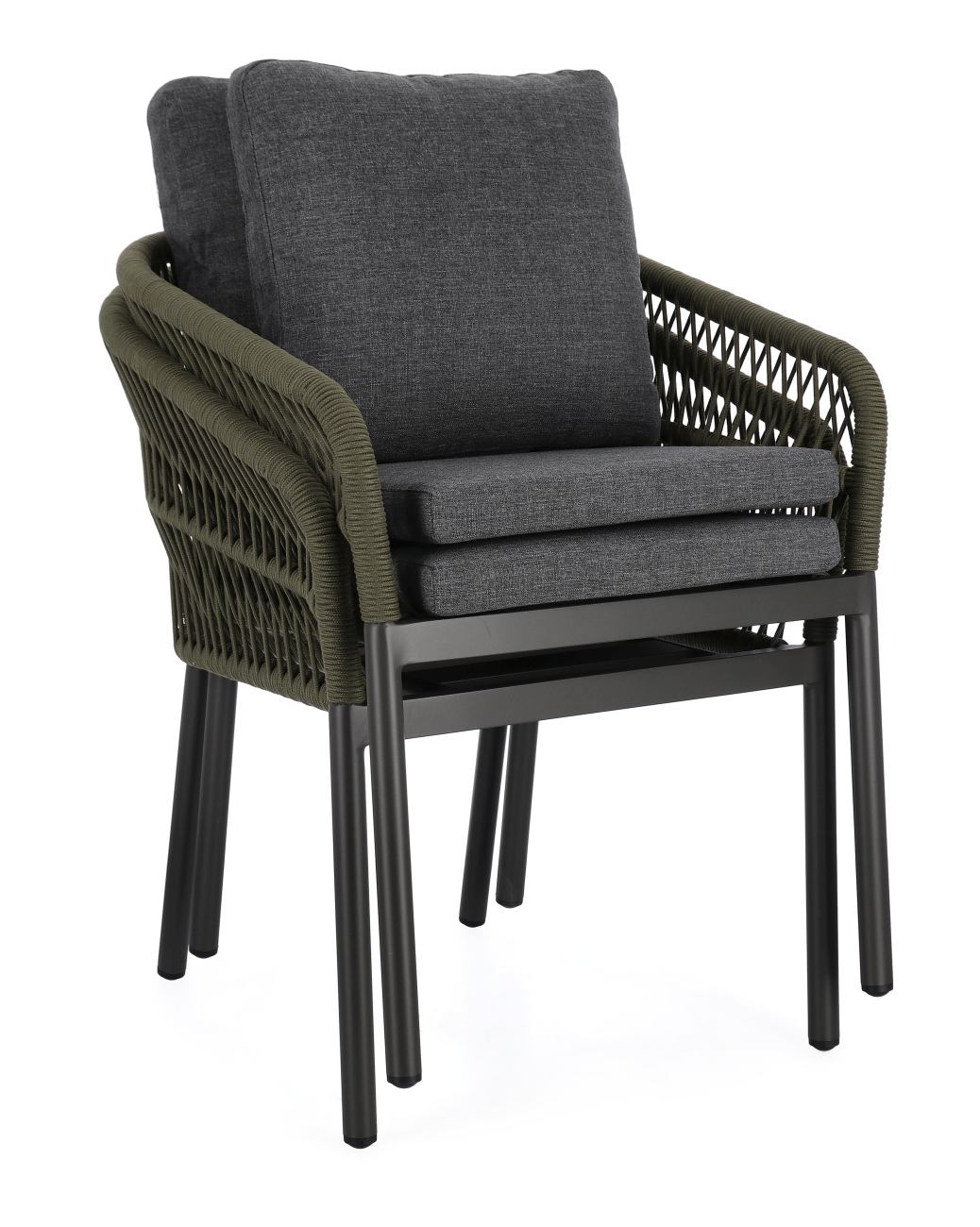 Gartenstuhl Galdana aus Aluminium, Grün / Anthrazit