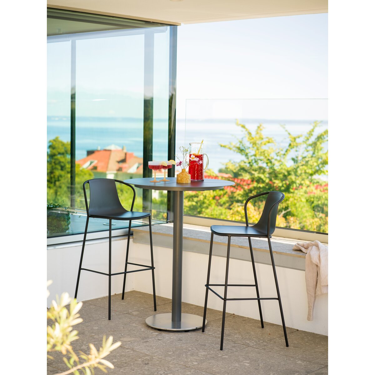 Gartenbartisch Peace aus Aluminium, Rund 80x80 cm, Anthrazit