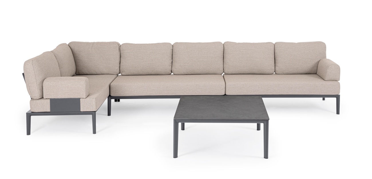Gartenmodulsofa Gerald aus Aluminium Einzel-Element, Anthrazit