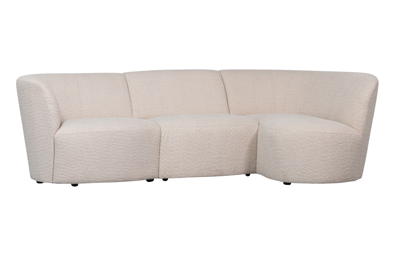 Ecksofa Coco aus Boucle-Stoff Rechts, Creme Ecksofa Coco aus Boucle-Stoff Rechts, Creme
