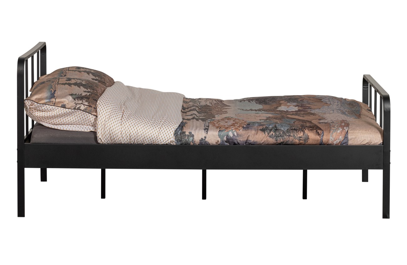 Bettgestell Mees aus Metall Schwarz, 120x200 cm Bettgestell Mees aus Metall Schwarz, 120x200 cm