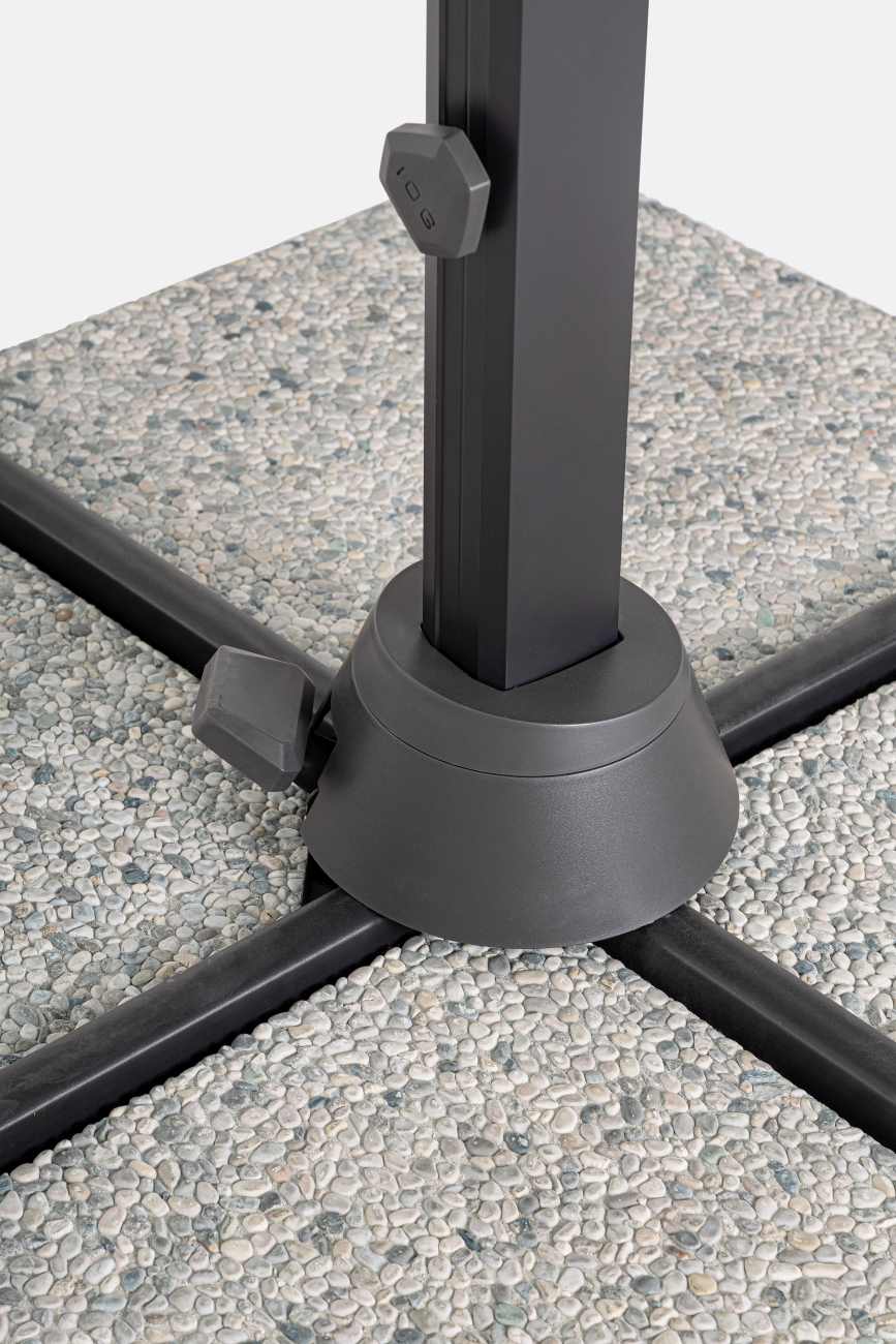 Sonnenschirm Vega aus Aluminium 3x4 m, Hellgrau