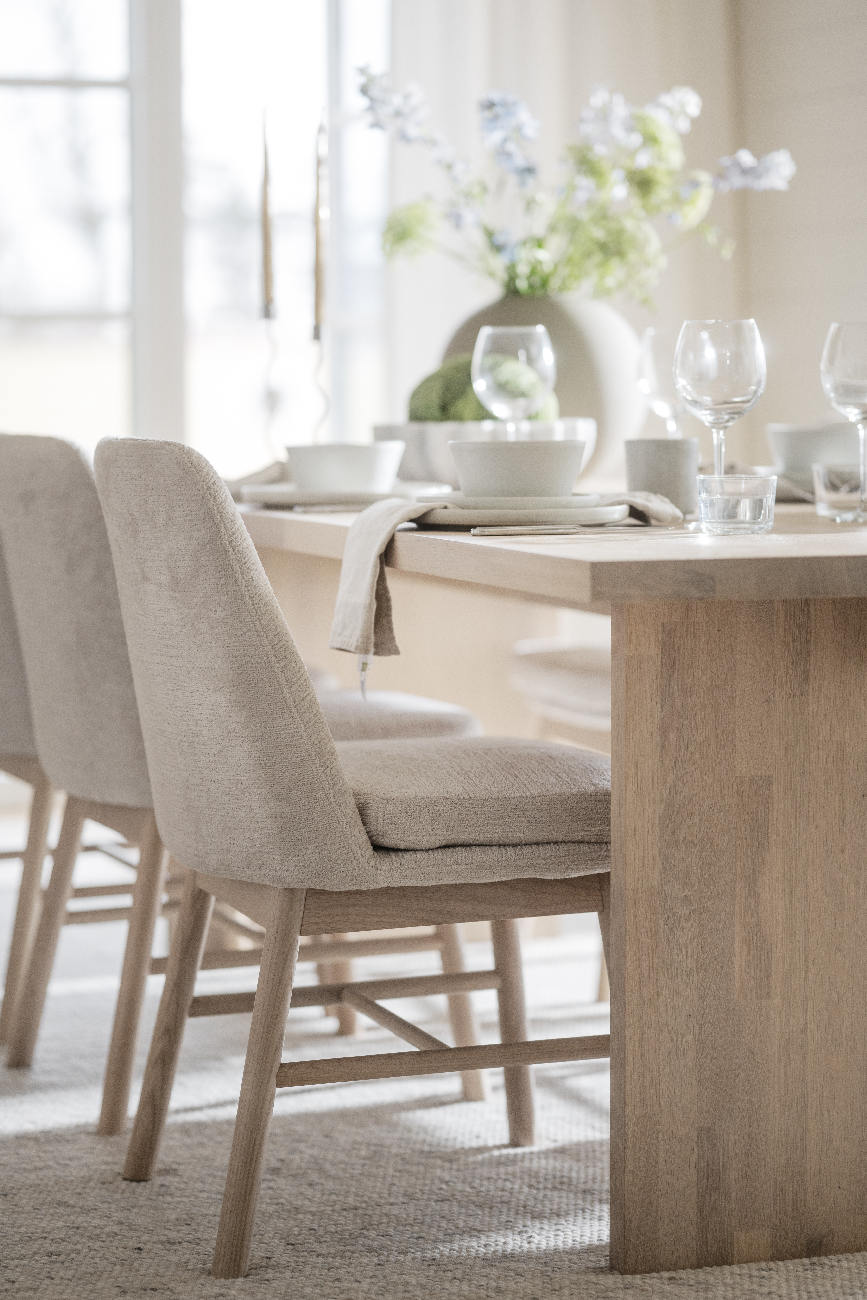 Stuhl Amesbury Beige, Gestell Eiche hell
