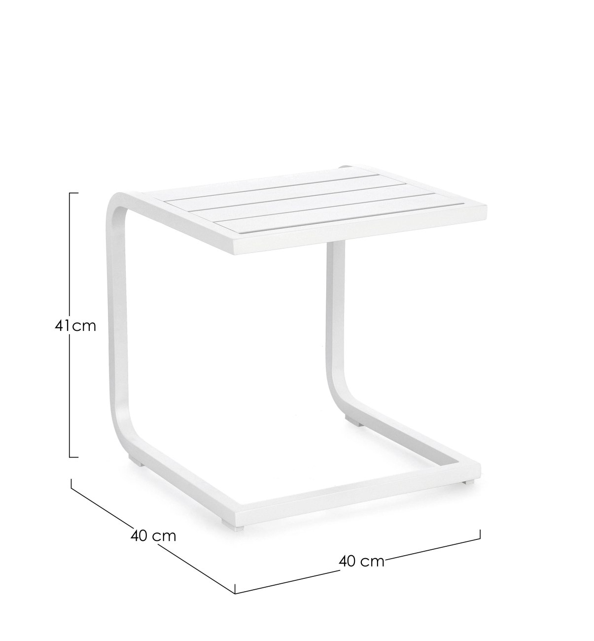 Gartenbeistelltisch Taylor 40x40 cm, Weiß