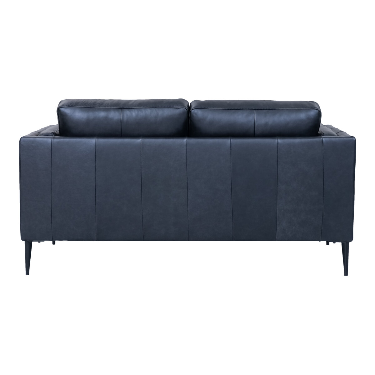2-Sitzer Sofa Aicena Leder Schwarz - Komfortsofa mit Taschenfederkern & Metall-Gestell