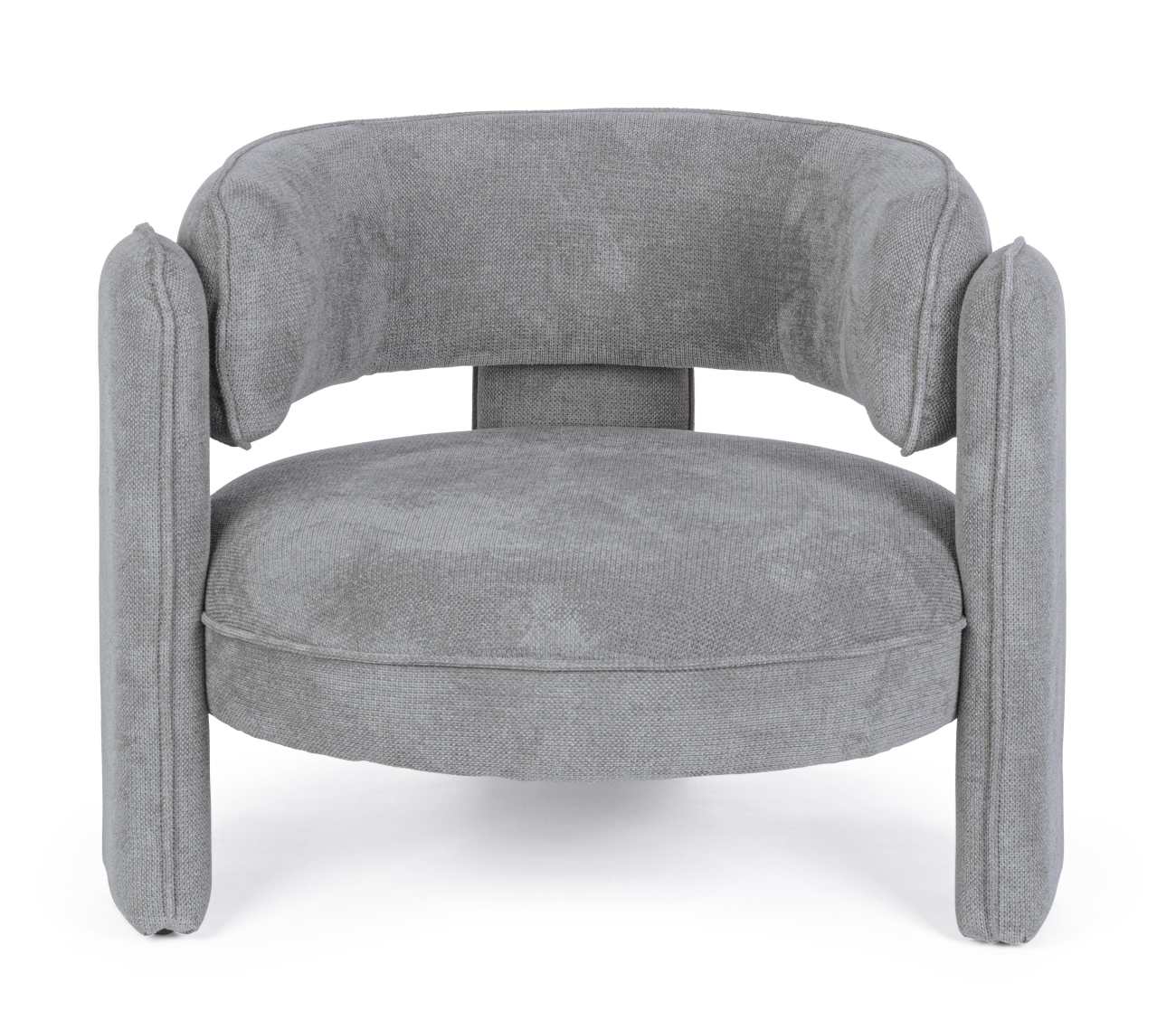 Der Sessel Aisha überzeugt mit seinem modernen Stil. Gefertigt wurde er aus Stoff, welcher einen grauen Farbton besitzt. Der Sessel besitzt eine Sitzhöhe von 44 cm.
