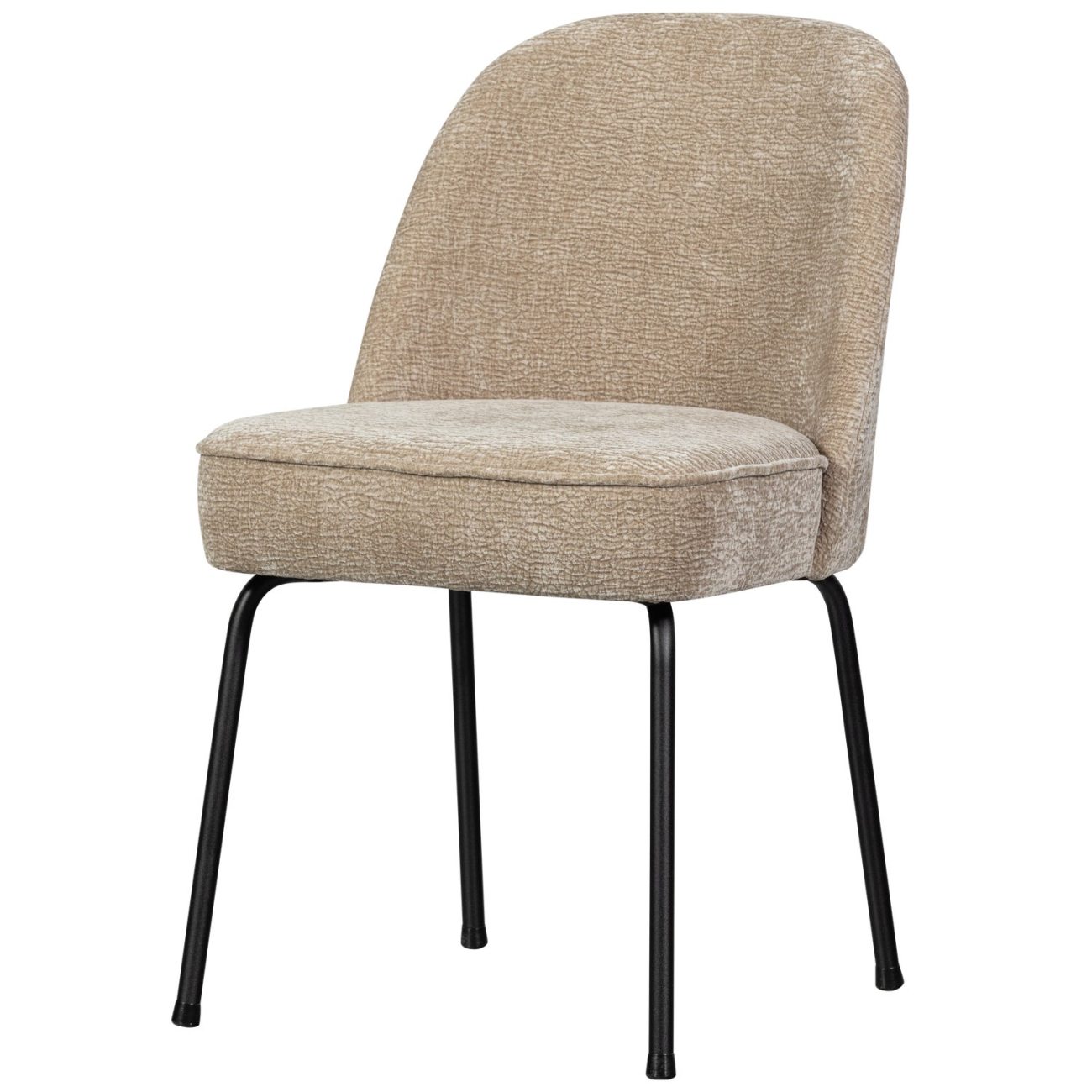 Esszimmerstuhl Vogue aus Chenille-Stoff, Schwarz/Sand Esszimmerstuhl Vogue aus Chenille-Stoff, Schwarz/Sand