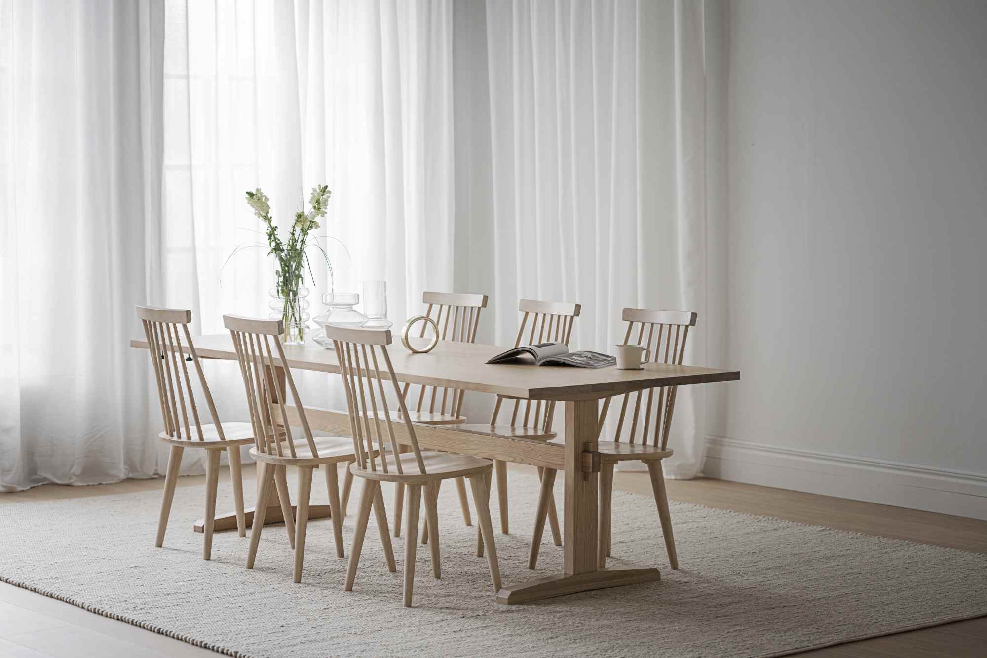 Hochwertiger Stuhl Lotta 4er Set, Whitewash für jede Einrichtung.