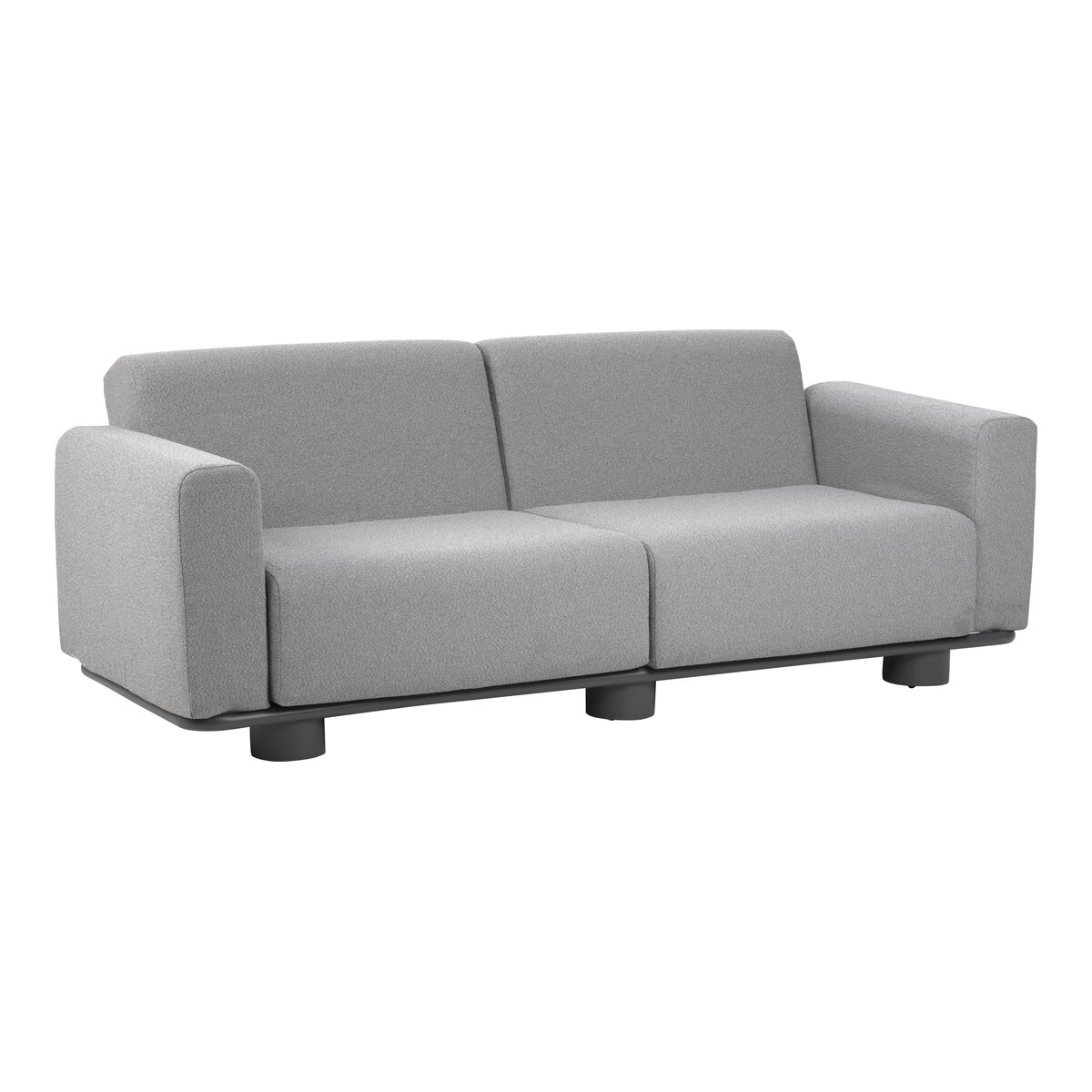 Gartensofa Bolster 2,5-Sitzer, Aluminium & Teddy-Stoff, Grau