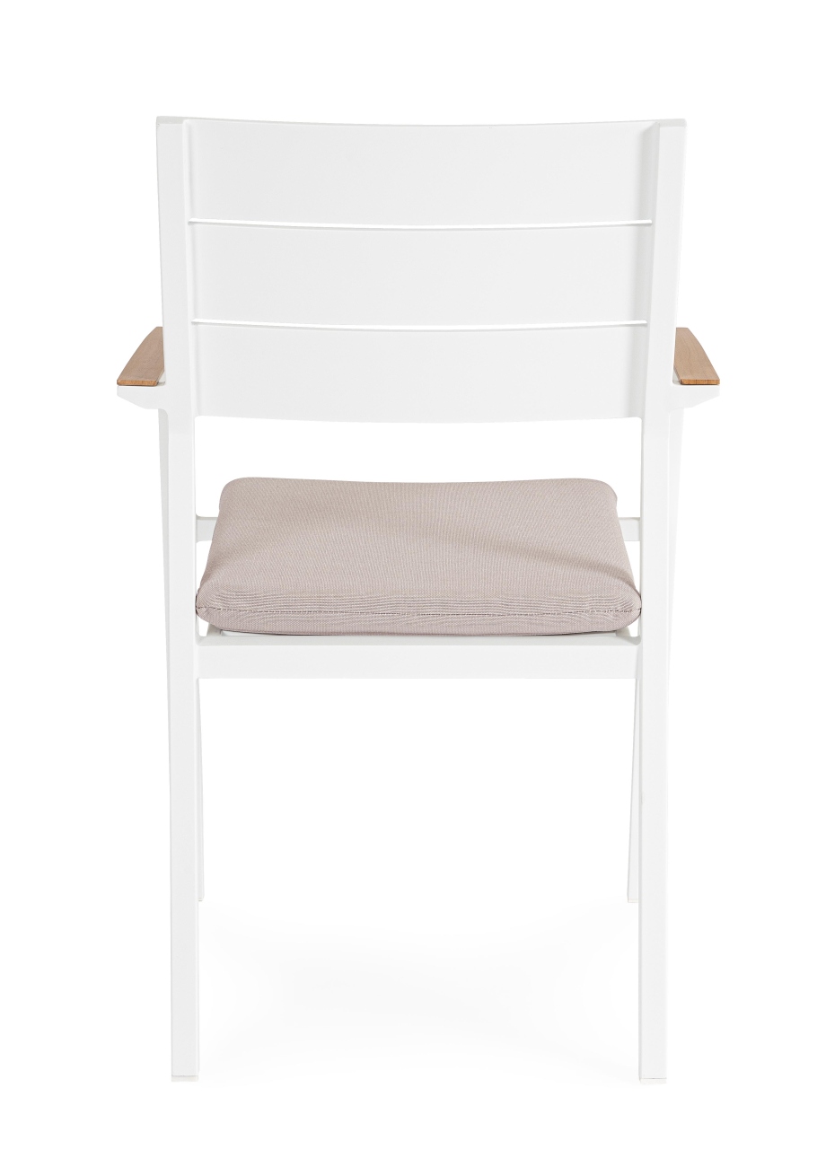 Gartenstuhl Zelmar aus Aluminium, Weiß