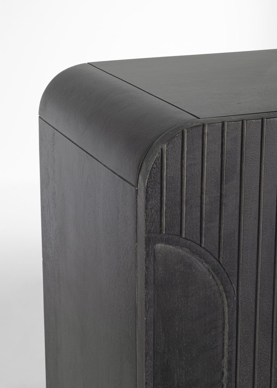 Highboard Orissa aus Mangoholz, Schwarz