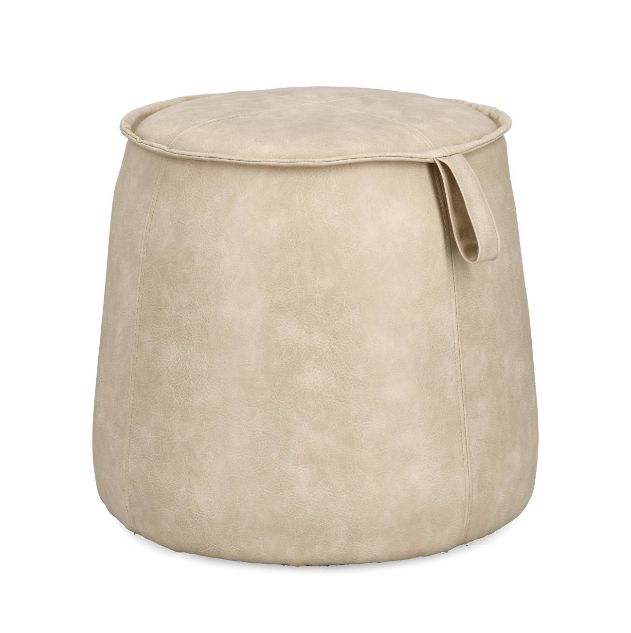 Pouf Rudina aus Kunstleder, Beige Pouf Rudina aus Kunstleder, Beige