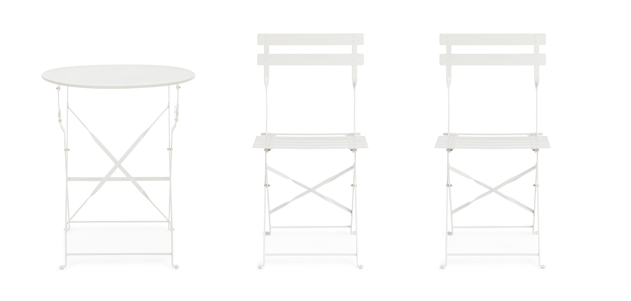 Garten-Set Austin, Stühle & Tisch, Weiß