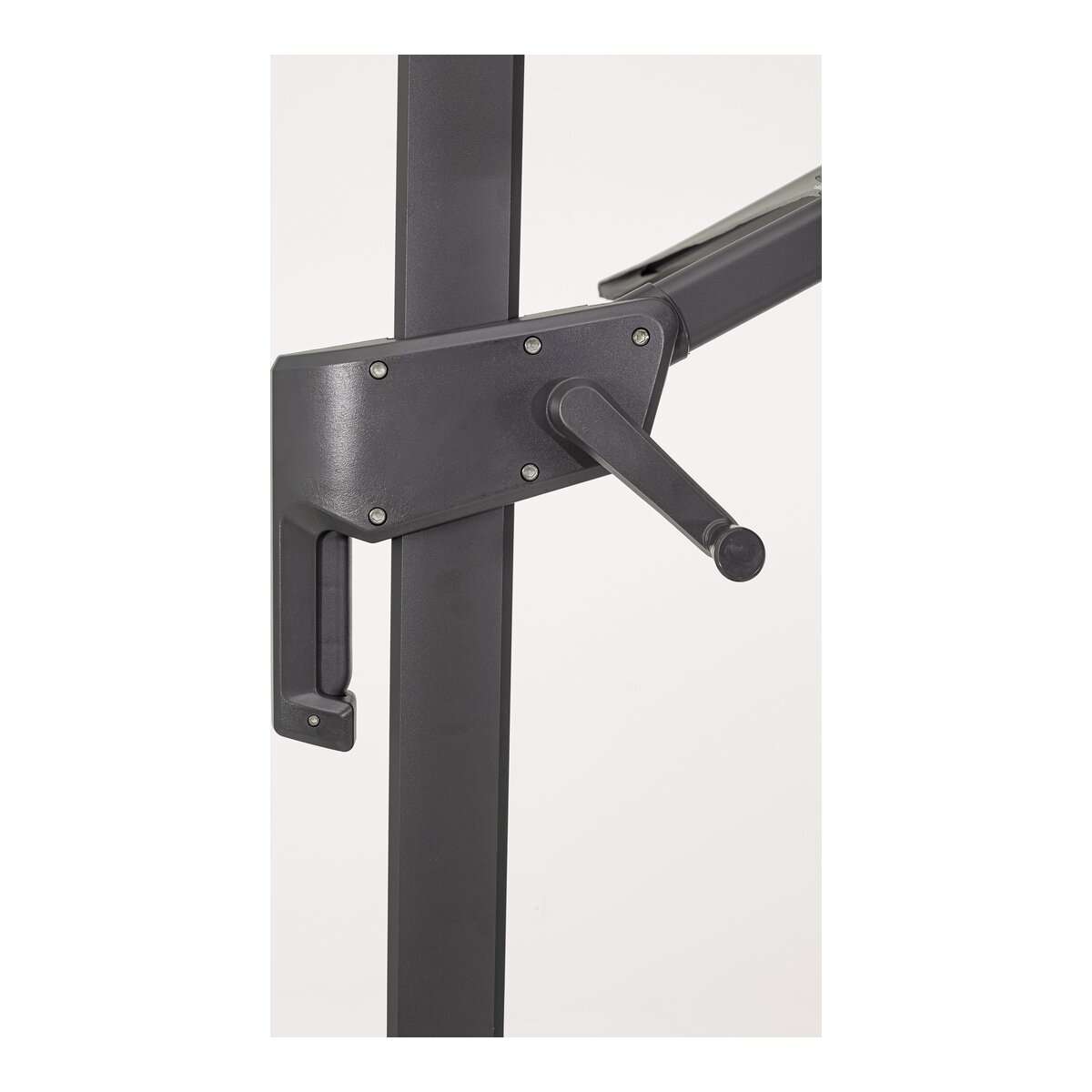 Ampelschirm Siviglia - Aluminium Anthrazit, Polyester-Stoff Dunkelgrau, 3x3 m