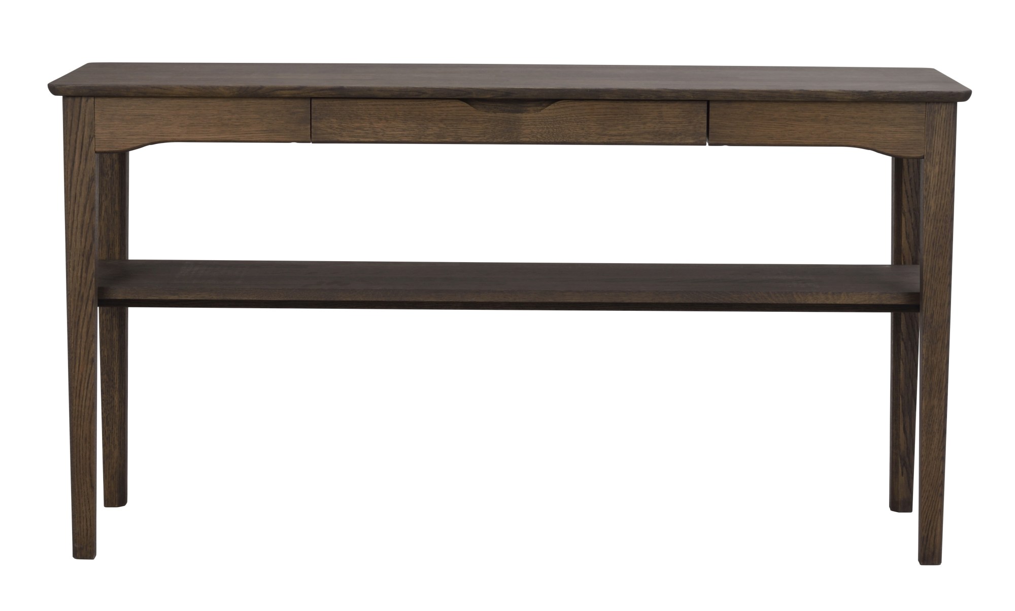 Komfortabel & schön – Konsole Markham mit Schublade, 140x40x75cm, Eiche Braun.