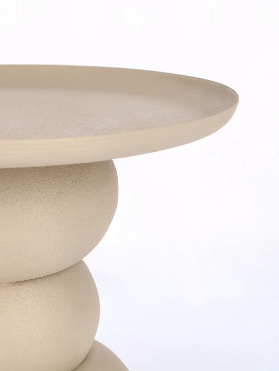 Beistelltisch Alpa aus Metall Ø 36 cm, Beige