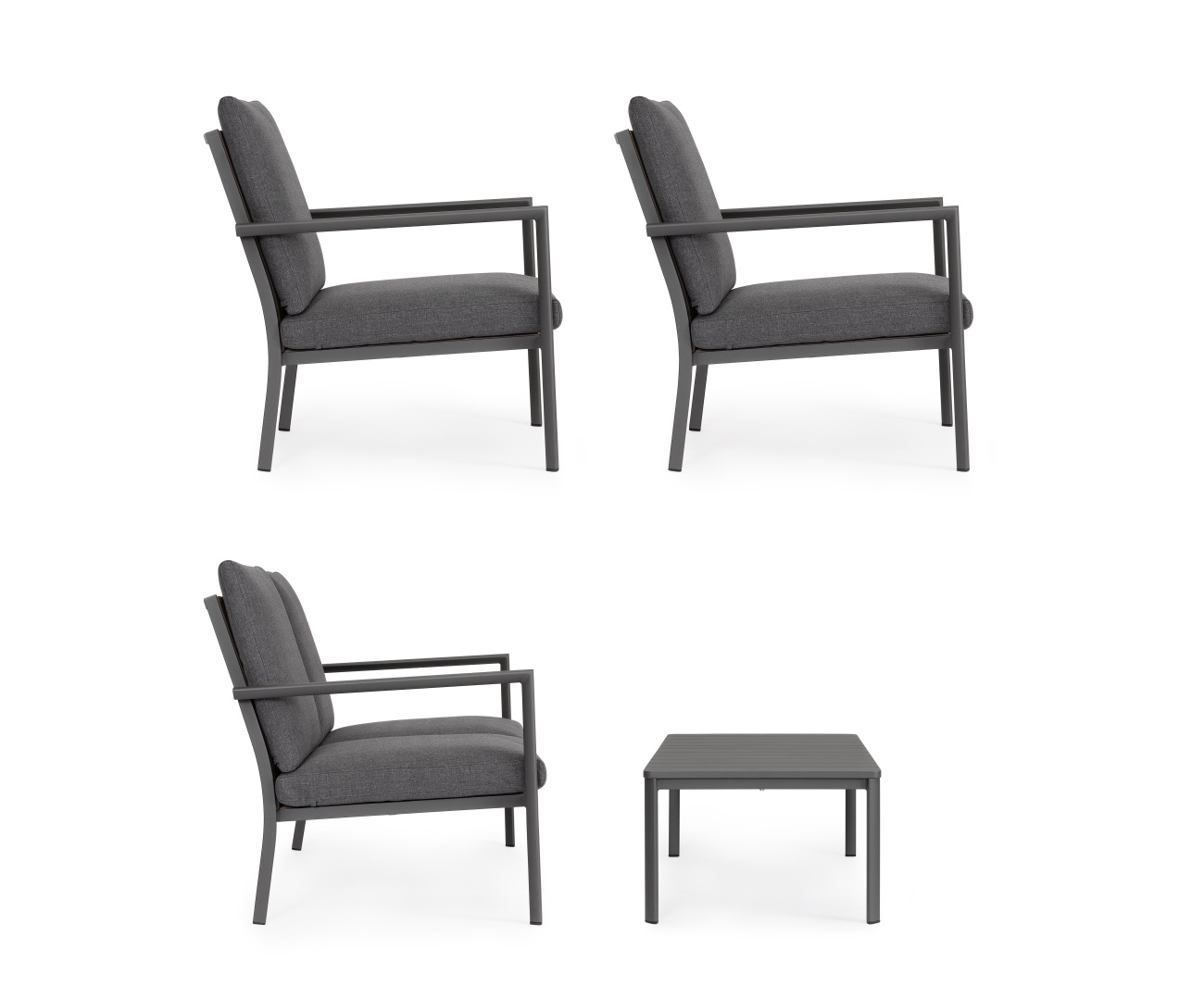 Garten-Set Konnor 4er Gruppe, Anthrazit