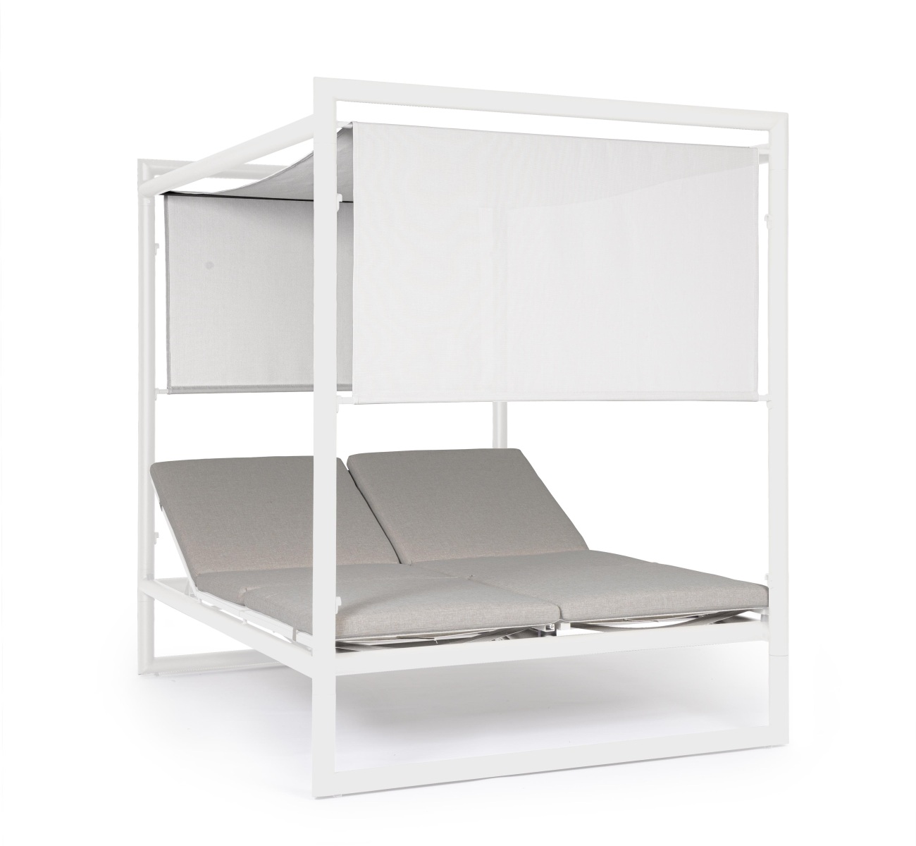 Gartendaybed Konnor aus Aluminium, Weiß