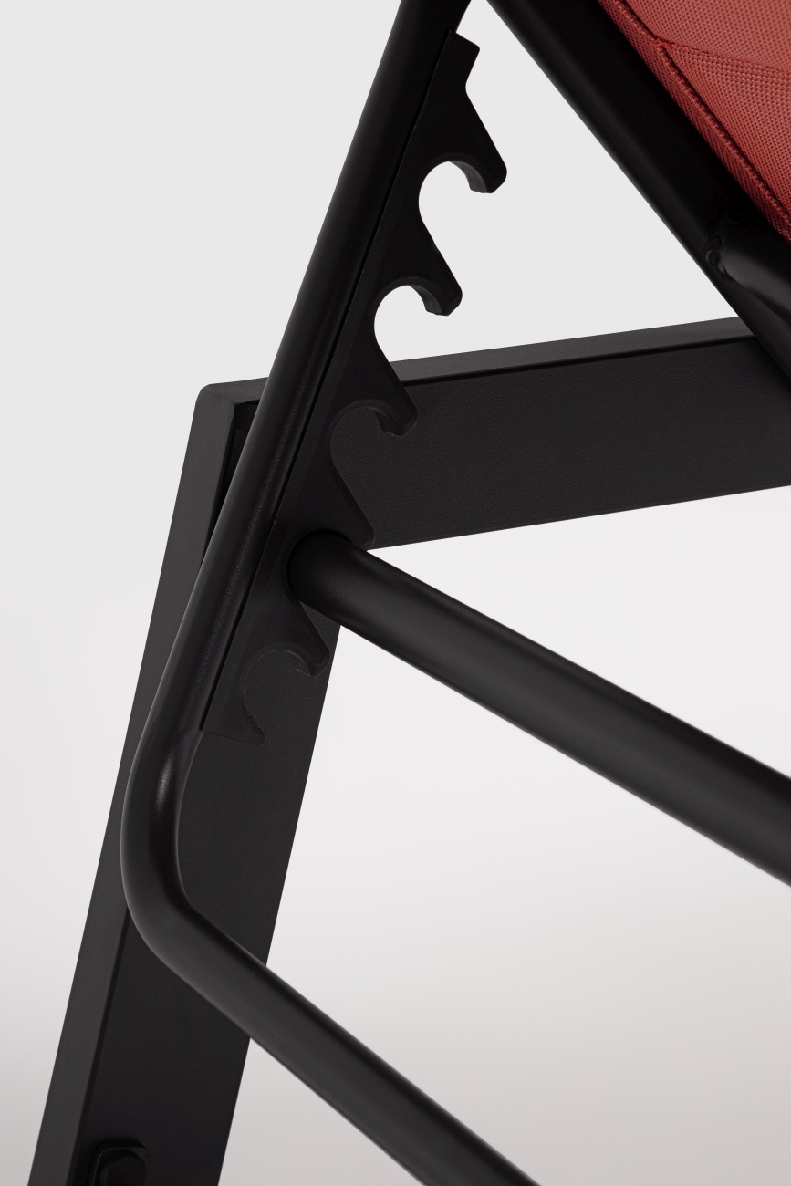 Gartenliege Hilde mit Rollen aus Aluminium, Rot