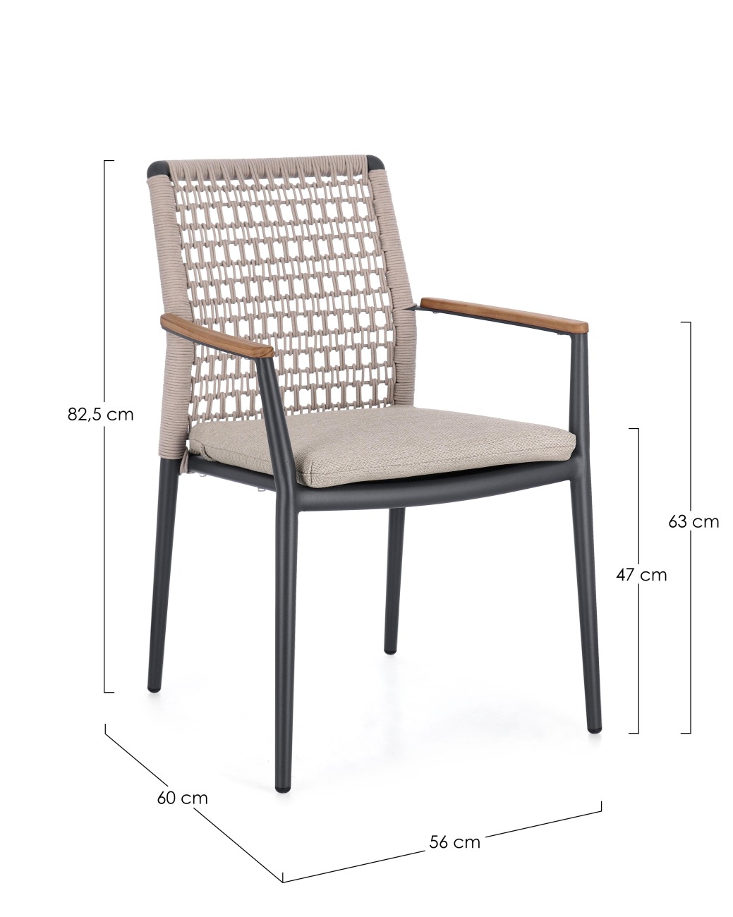 Gartenstuhl Maddox aus Aluminium, Anthrazit