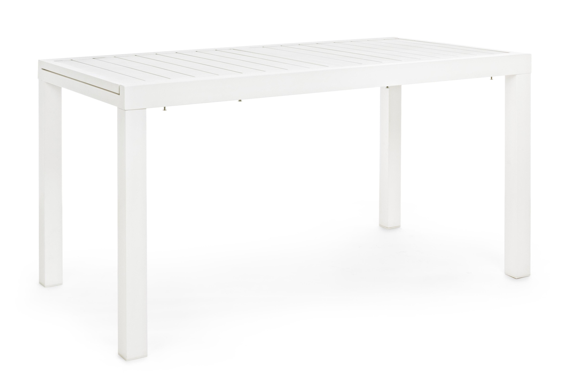 Gartenesstisch ausziehbar Aluminium weiß | Platz für 6–8