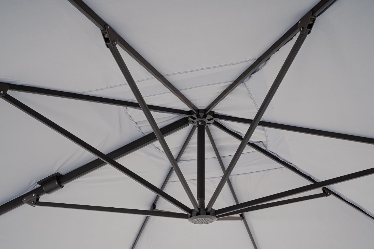 Sonnenschirm Vega aus Aluminium 3x4 m, Hellgrau