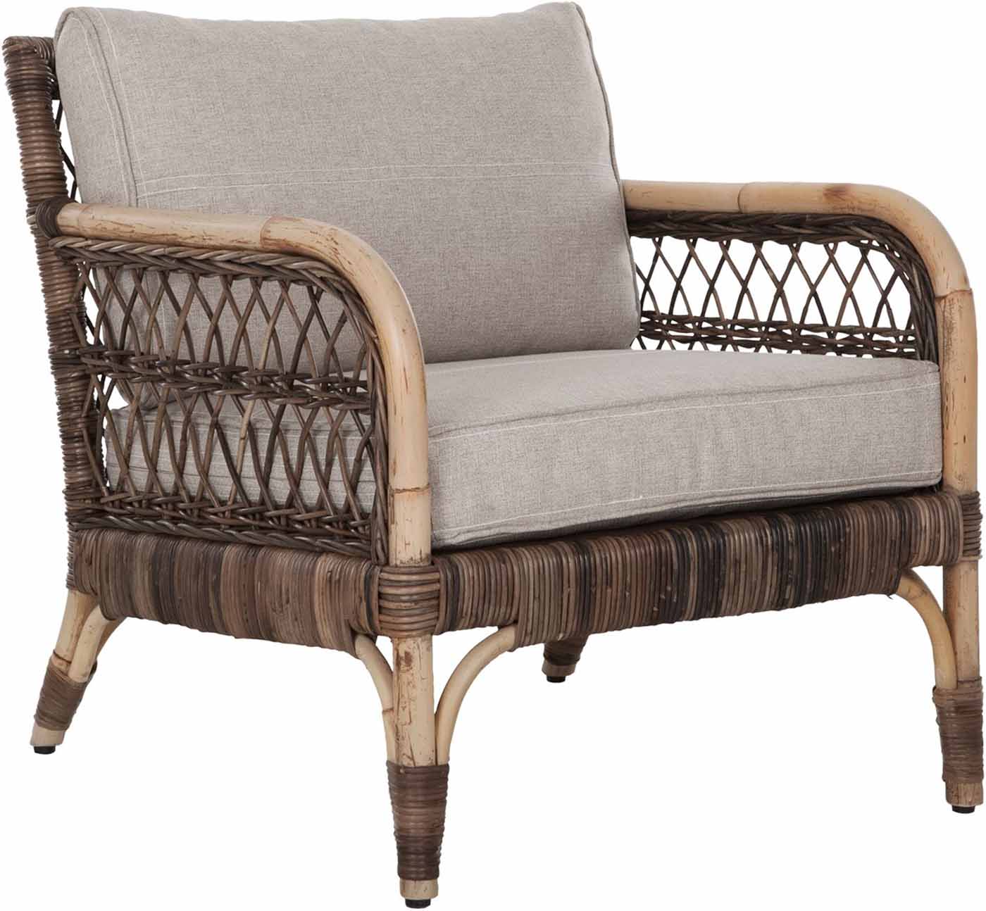 Rattanstuhl San Remo Sessel San Remo aus Rattan inkl. Polster, mit Armlehnen