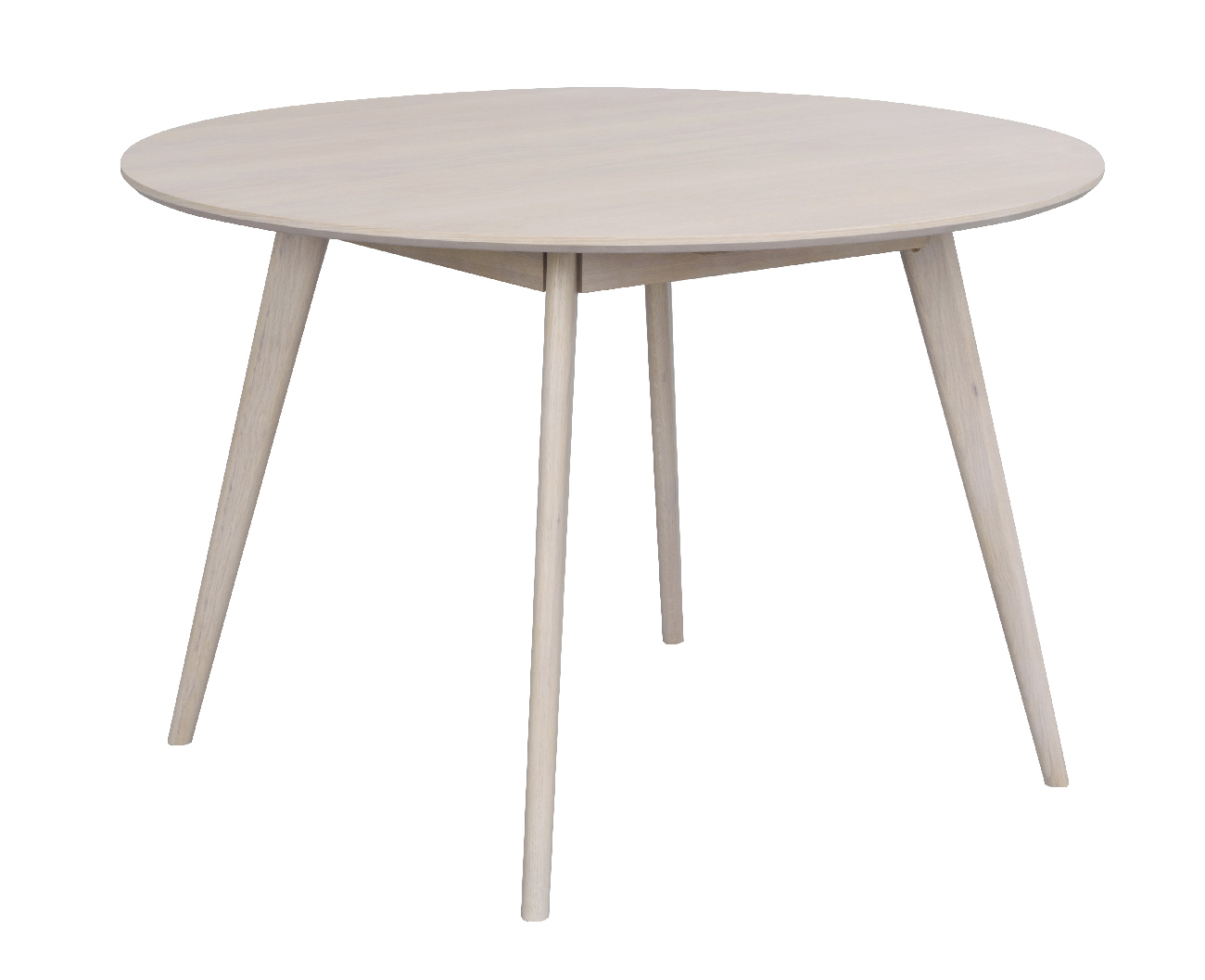 Esstisch Yumi Rund 115cm, MDF Eiche Weiß pigmentiert