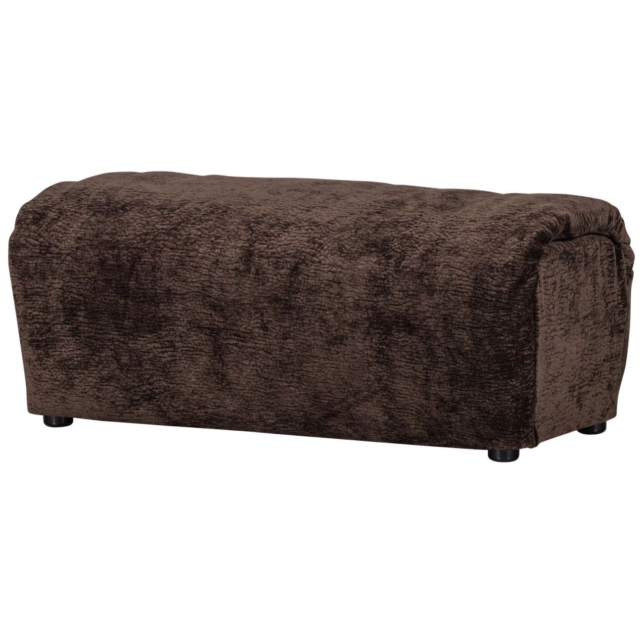Hocker Baggy aus 3D-Chenille-Stoff, Dunkelbraun Hocker Baggy aus 3D-Chenille-Stoff, Dunkelbraun