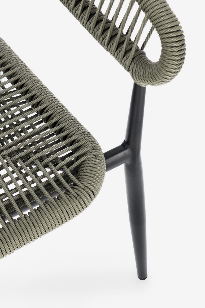 Gartenstuhl Algaida aus Aluminium, Anthrazit / Grün