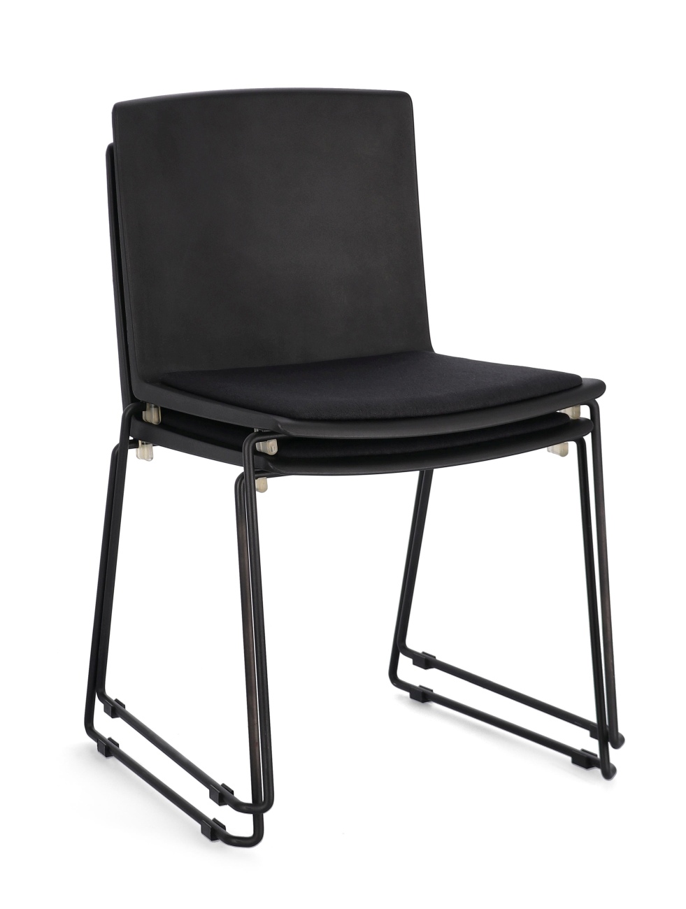 Esszimmerstuhl Giulia 4er-Set aus Metall, Schwarz/Schwarz