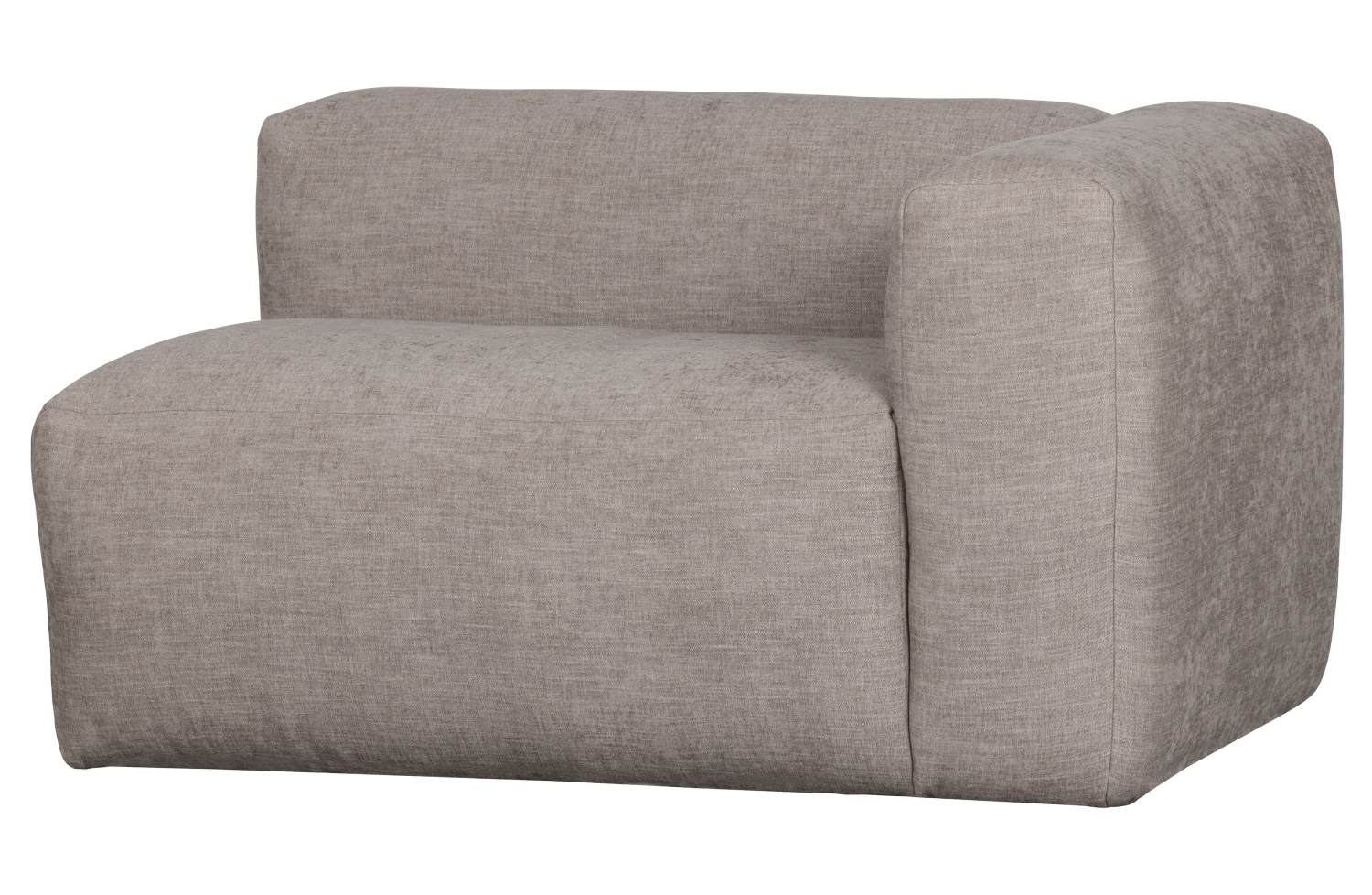 Das Modulsofa Yent als Eck-Element überzeugt mit seinem modernen Design. Gefertigt wurde es aus Webstoff, welcher einen hellgrauen Farbton besitzt. Das Sofa ist in der Ausführung Rechts. Die Sitzhöhe des Sofas beträgt 47 cm.