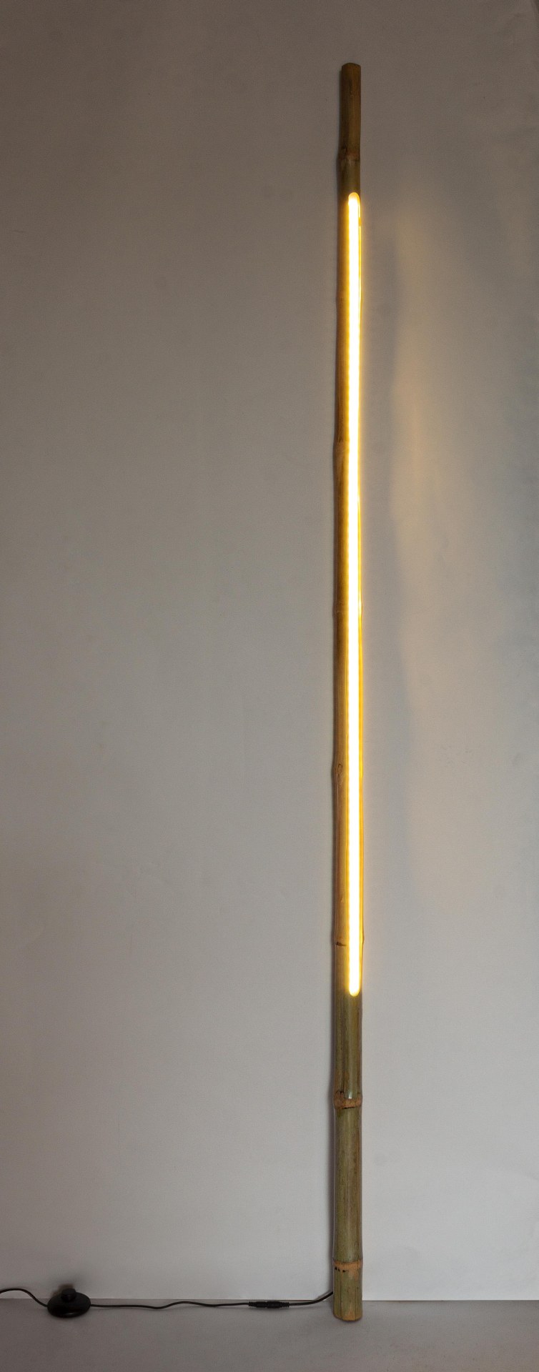 Die Stehleuchte LED überzeugt mit ihrem klassischen Design. Gefertigt wurde sie aus Bambus, welches einen natürlichen Farbton besitzt. Die Lichtquellen sind als Lichtstreifen angebracht. Die Lampe besitzt eine Höhe von 200 cm.