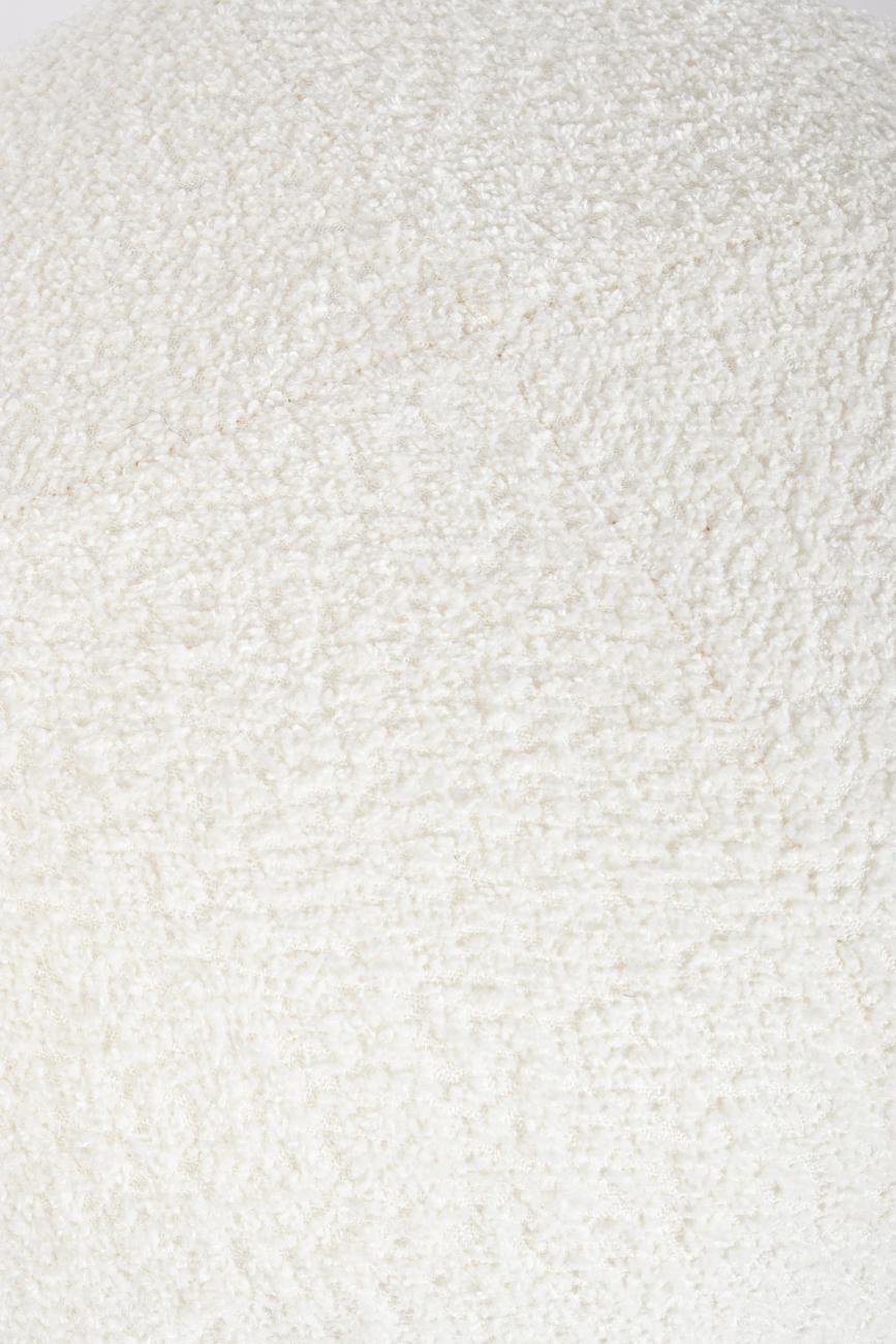 Hocker Dayla aus Boucle-Stoff, Weiß