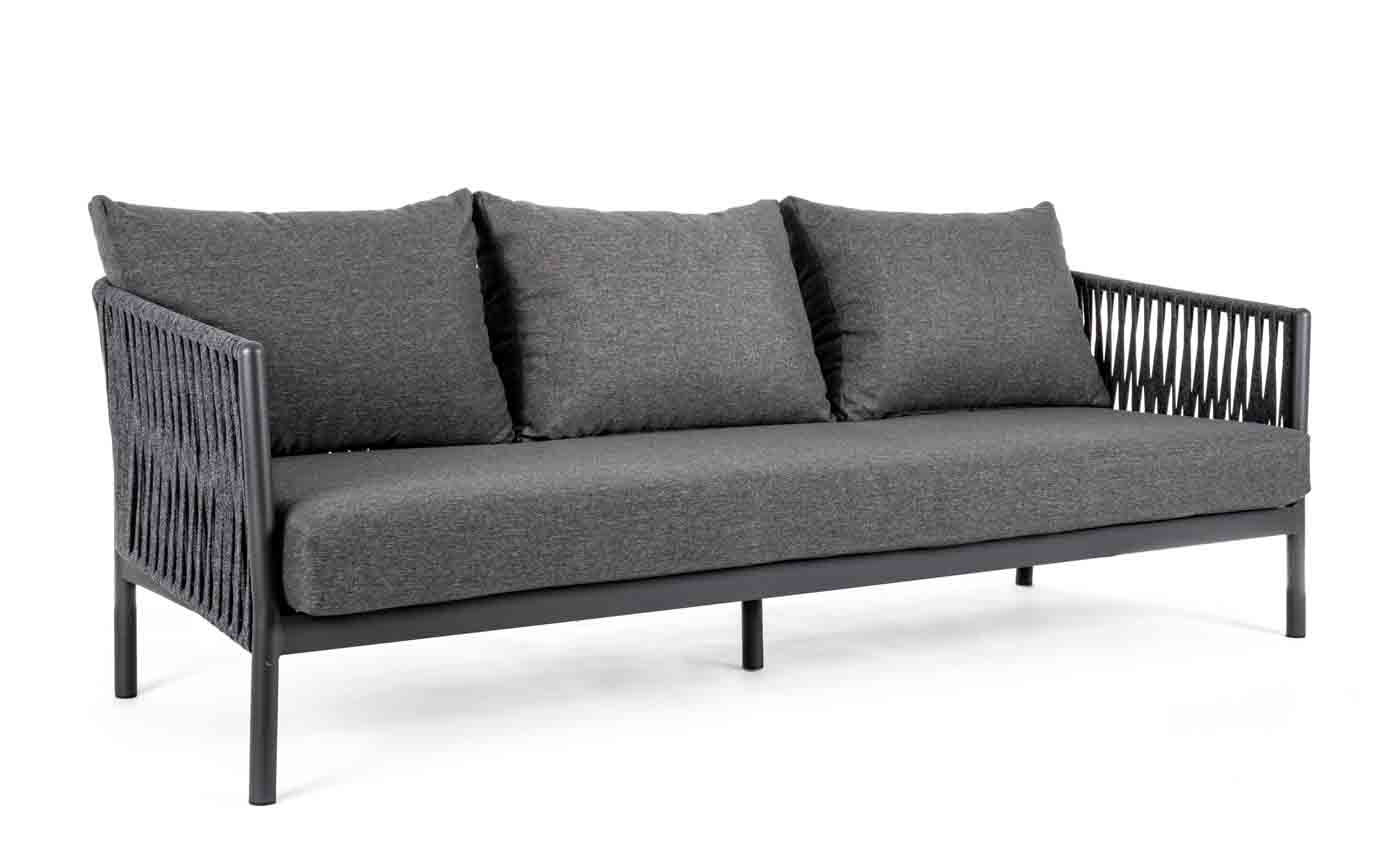 3-Sitzer Sofa Florencia mit Kissen, Anthrazit 3-Sitzer Sofa Florencia mit Kissen, Anthrazit