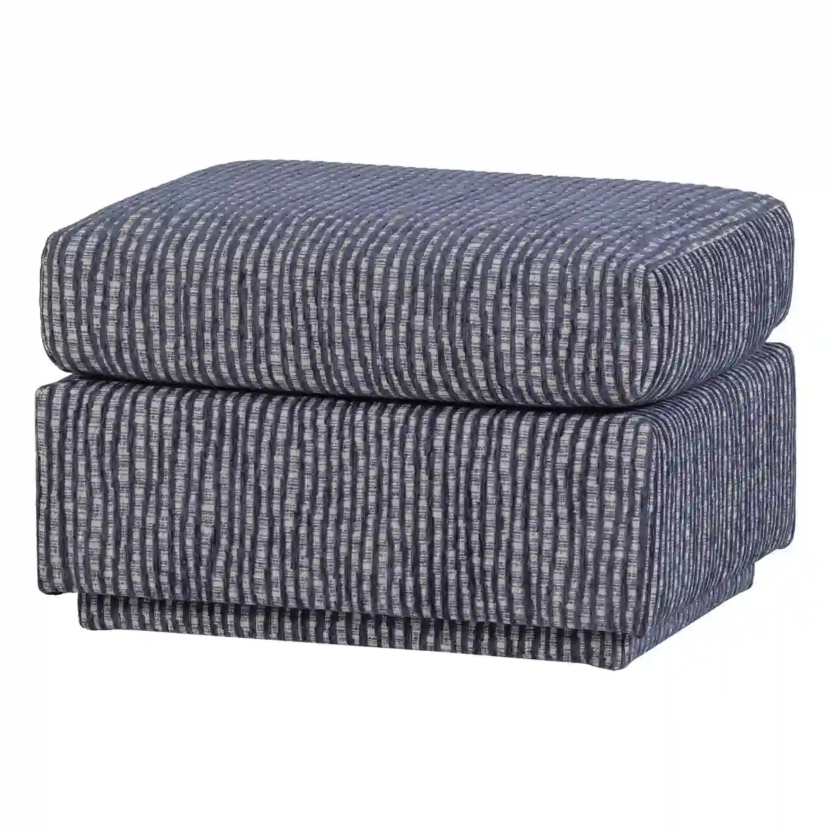 Polsterhocker Lou - Kite-Musterstoff Grau-Blau