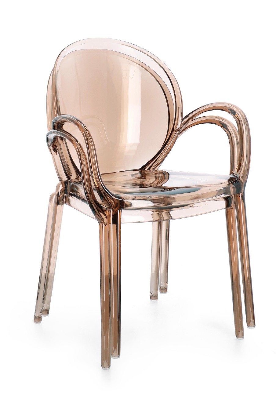 Gartenstuhl Camilla 4er-Set mit Armlehne, Coffee