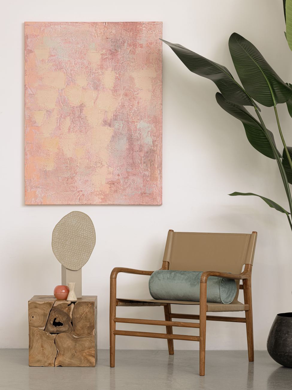 Sessel Caroline aus Teakholz, Taupe