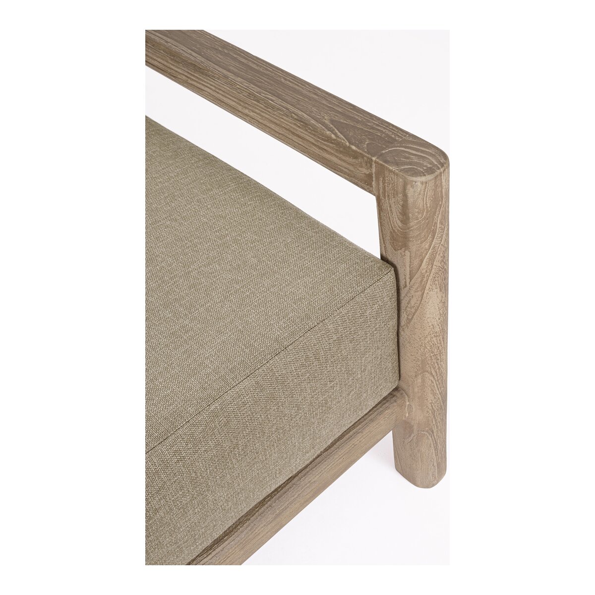 2-Sitzer Gartensofa Maynard - recyceltes Teakholz Braun, Olefin-Stoff Grün
