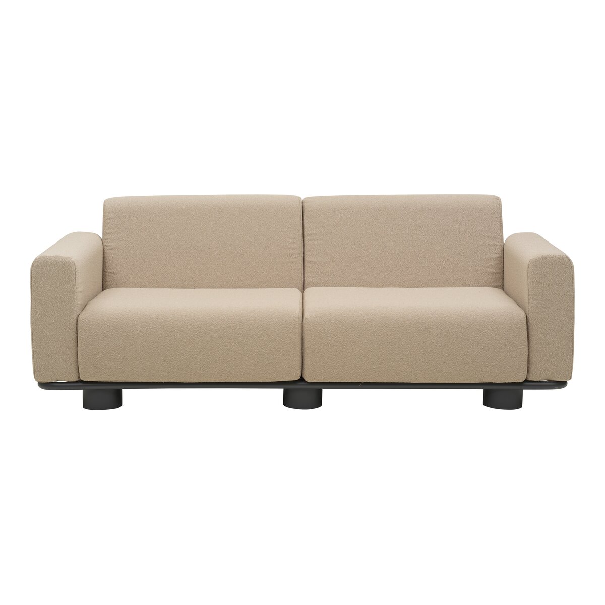 Gartensofa Bolster 2,5-Sitzer, Aluminium & Teddy-Stoff, Beige