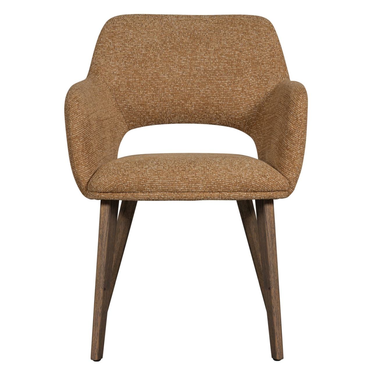 Esszimmerstuhl Murat aus Chenille-Stoff, Gelb / Braun