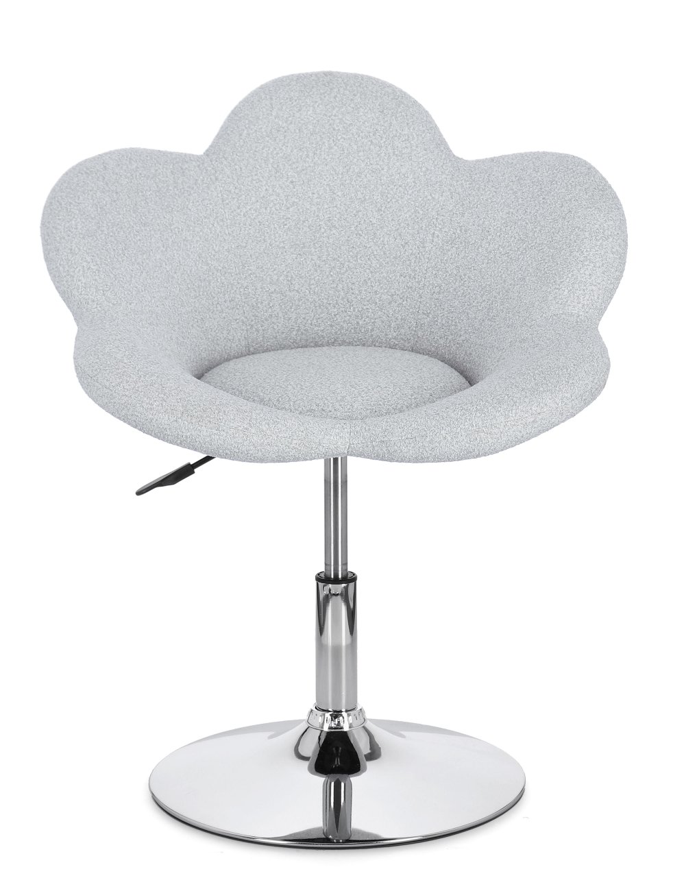 Esszimmerstuhl Fleur 2er-Set, Chrome / Hellgrau